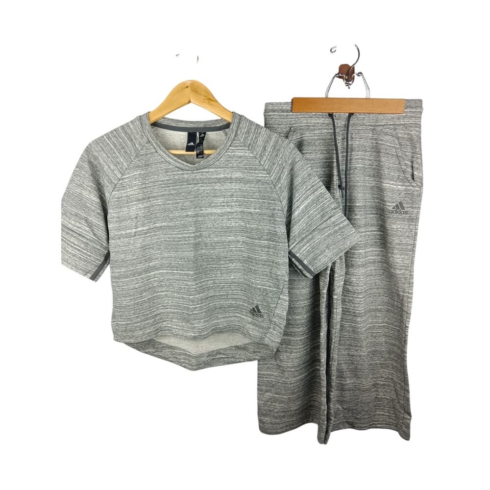 adidas Gray Heather Two-Piece Athletic Set